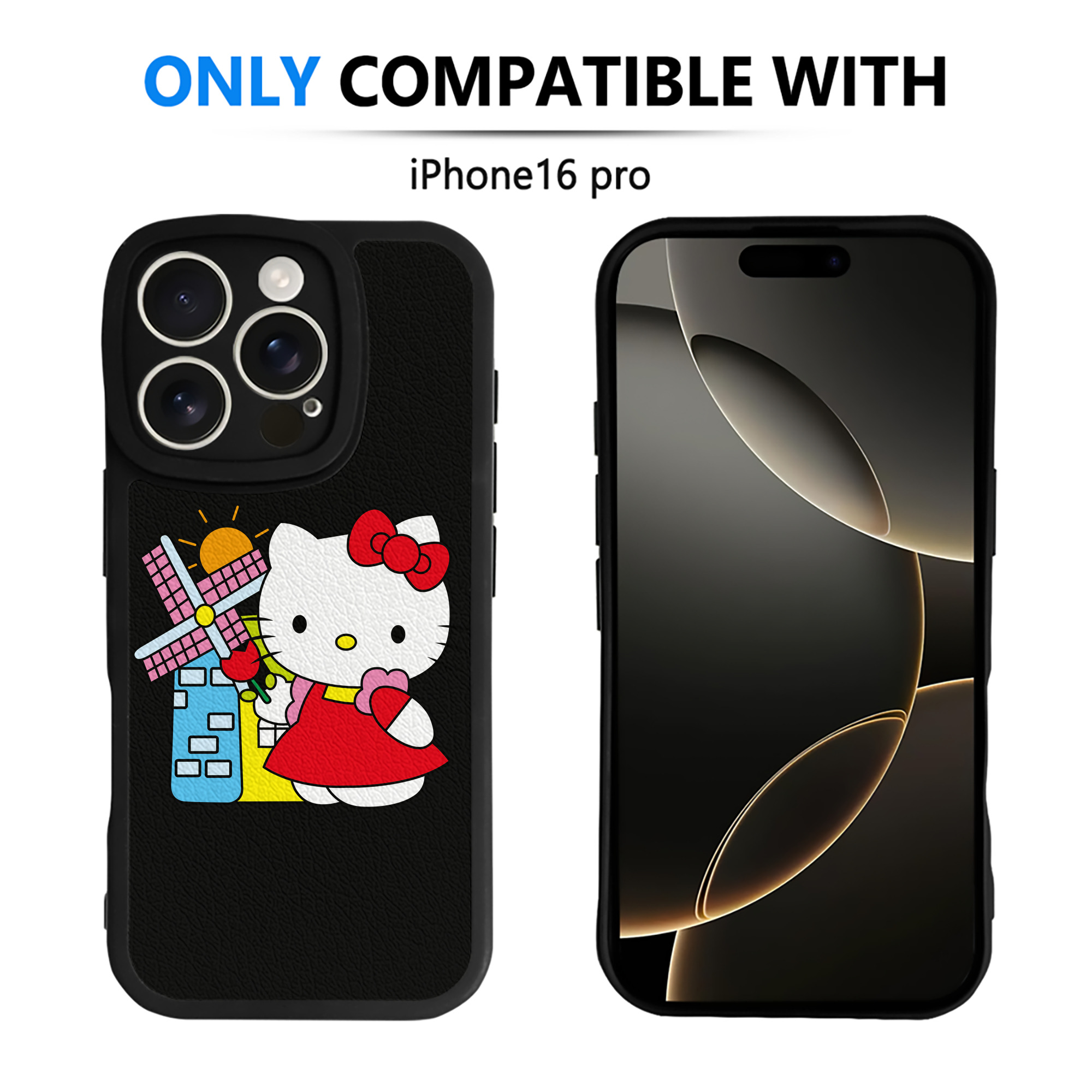 （画像用） Hello Kitty ハローキティ 【iPhone 16シリーズ対応】シリコンスマホケース（レザー調） 材質：シリコン